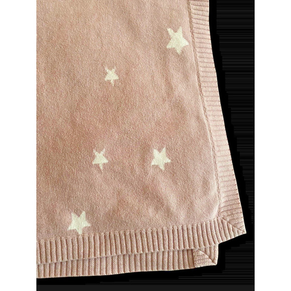 Mamas & Papas Baby Blanket Pale Pink Ivory White Star Soft Knit Nursery Girls - Picture 7 of 14